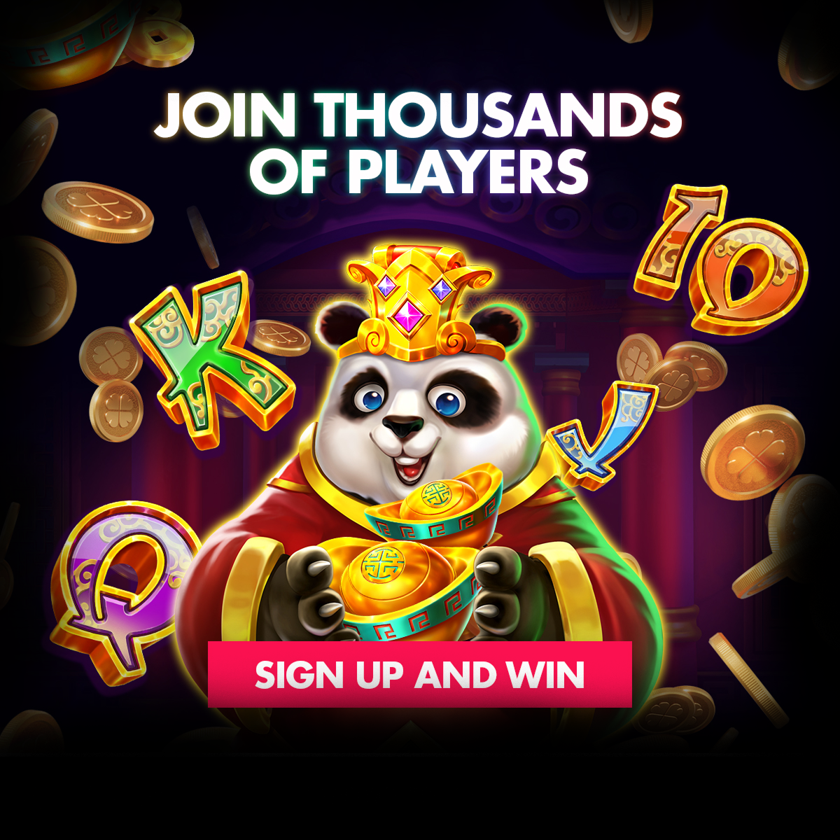 Join Thousands of Players - Panda King Casino Mascot